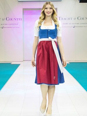 Dirndl von Ploom in Blau und Rot